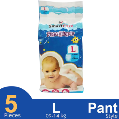 Smart Care Pant System Baby Diaper Ultra Thin (L Size) (9–14 kg) – 5 Pcs​